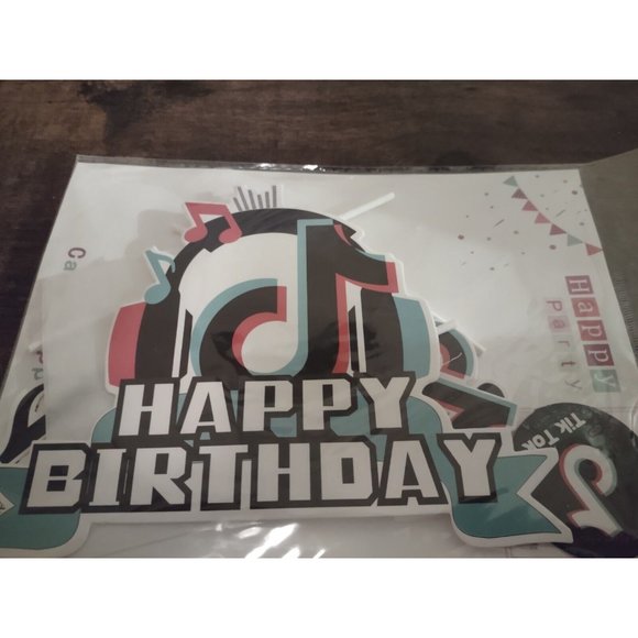 Tik Tok Happy Birthday Cake Topper - Picture 2 of 2